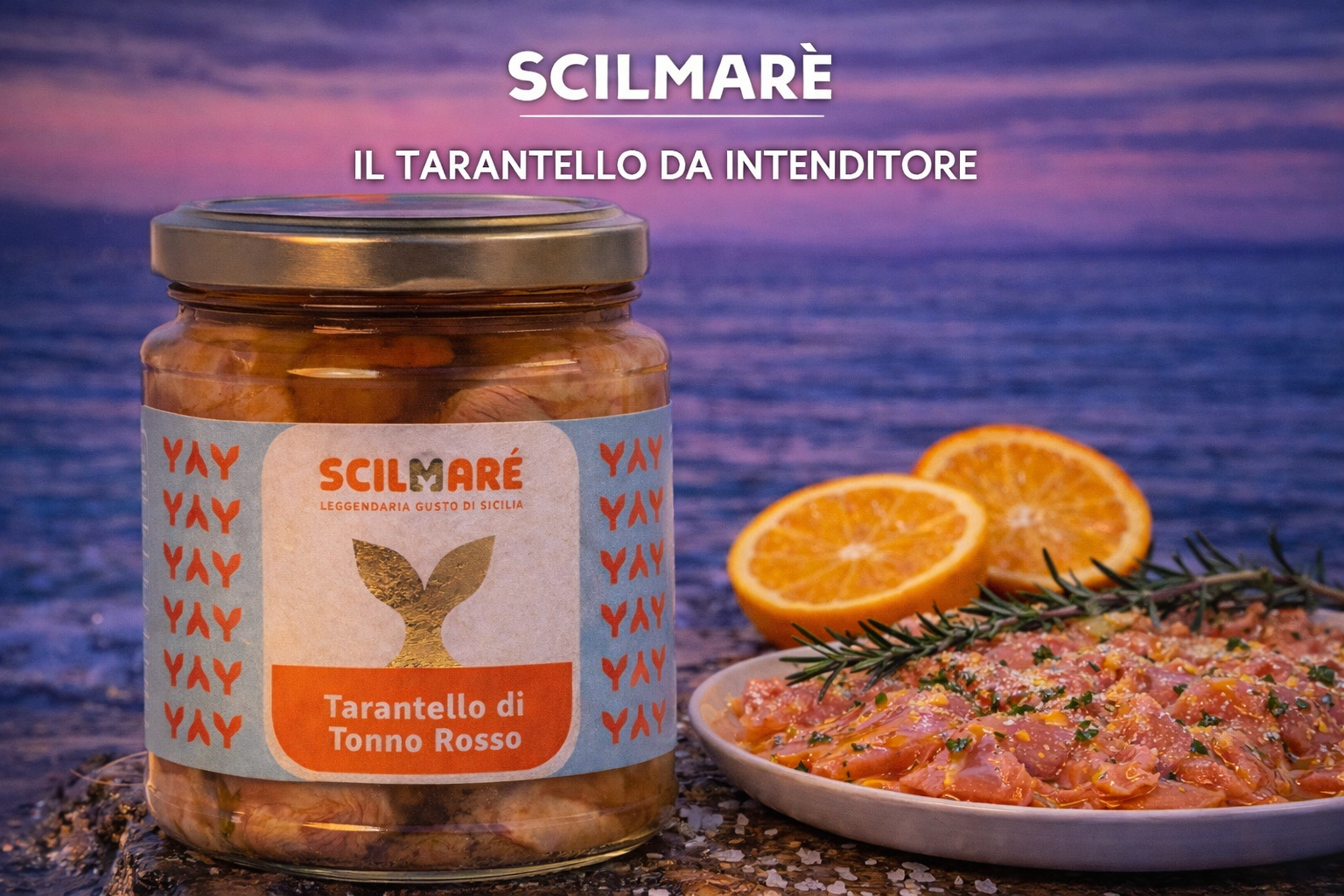 Tarantello di tonno rosso Scilmarè ambientato